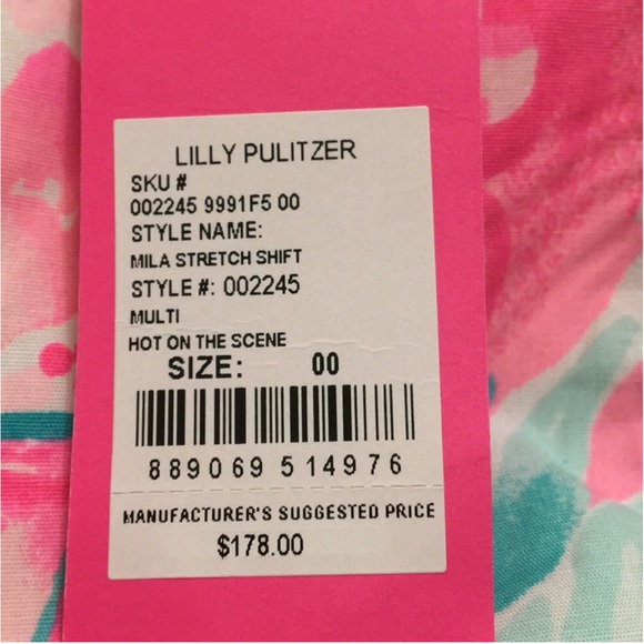 Lilly Pulitzer Mila Hot On The Scene Lilly Lace Detail Stretch Shift Dress 00 - Picture 5 of 13